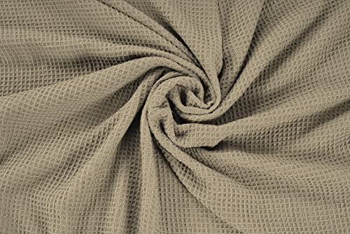 Hillfair 100% Cotton Blankets- Queen Blanket With 2 Throw Pillow Covers - Waffle Soft Skin Friendly Cotton Blanket- Queen Bed Blankets– All Season Cotton Throw Blanket– Beige Queen Cotton Blankets #TOP5