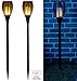 Produktbild Luminea LED Fackeln außen: 2er-Set LED-Gartenfackeln,realistisches Flammenflackern,2.000-mAh-Akku (LED Gartenfackel)