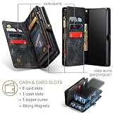 UFinetech Odczepiane Etui Portfel na Samsung Galaxy S20 FE z Skórą TPU, Magnetyczna Klapka, Miejsce na Karty, Zamek, Stylowy 2w1 Wielofunkcyjny Pokrowiec z Kaburą dla Samsung Galaxy S20 FE 5G, Czarny