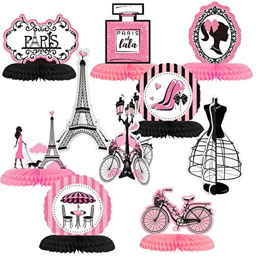 Centre de table Paris en nid d'abeille pour photobooth romantique et buffet de baby shower