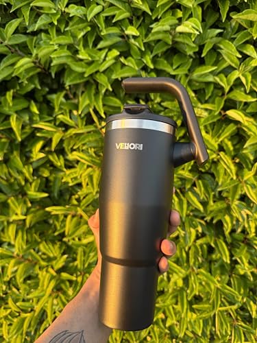 Image of Vellori1.2 Litre Tumbler with Lid and Straw | 100% Leak Proof Water, Juice, Coffee Mug for Office, Gym, Travel | Sipper with Rotating Handle (Midnight)