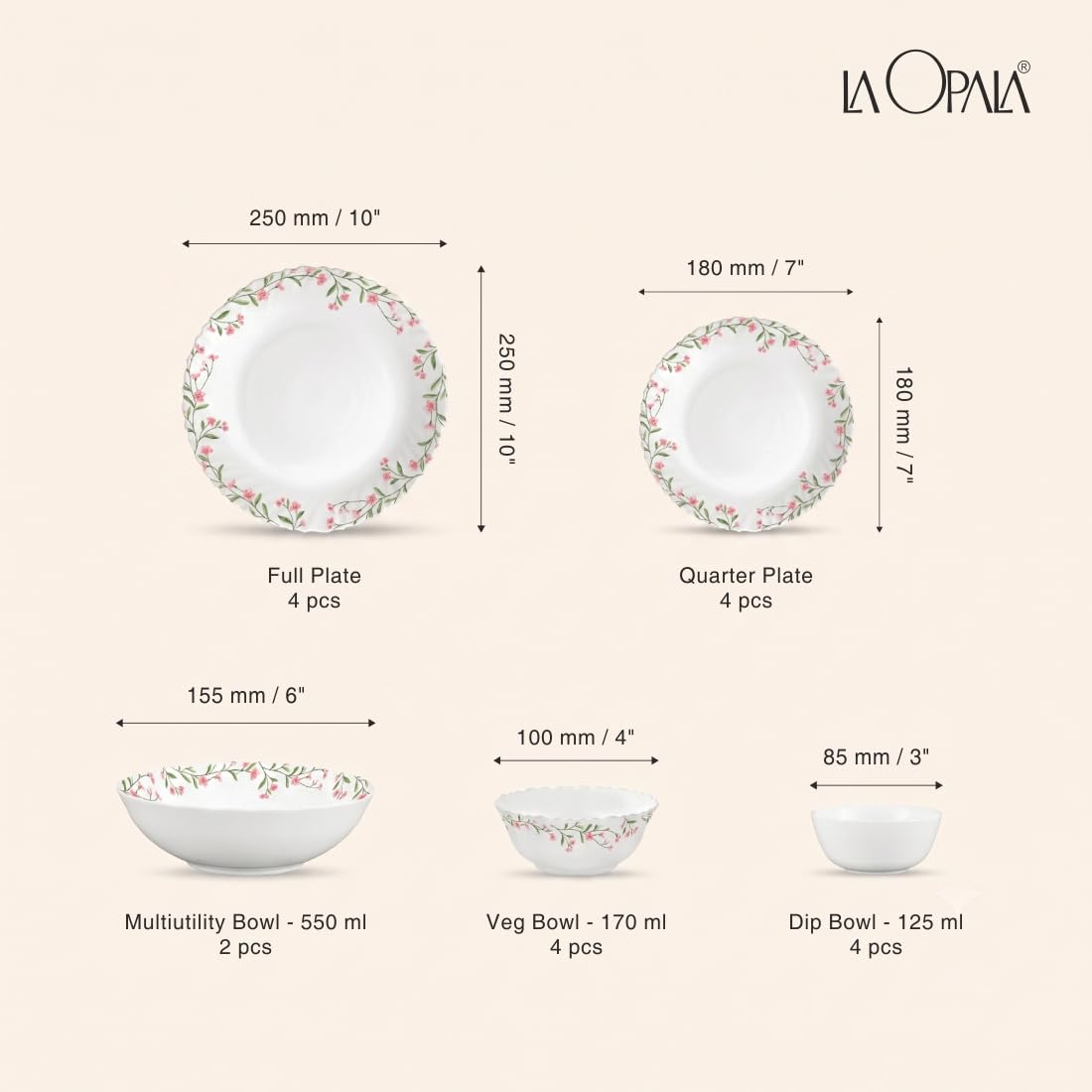 La Opala Spring Meadows Dinner Set - 18 Piece -3 La Opala Spring Meadows Dinner Set - 18 Piece -3