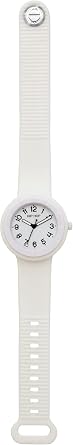 Hip HOP, Women's Watch with Soft Silicone Strap, Numbered White dial and Practical Closure, 32 mm case, Miyota 2035 Movement and Practical Closure