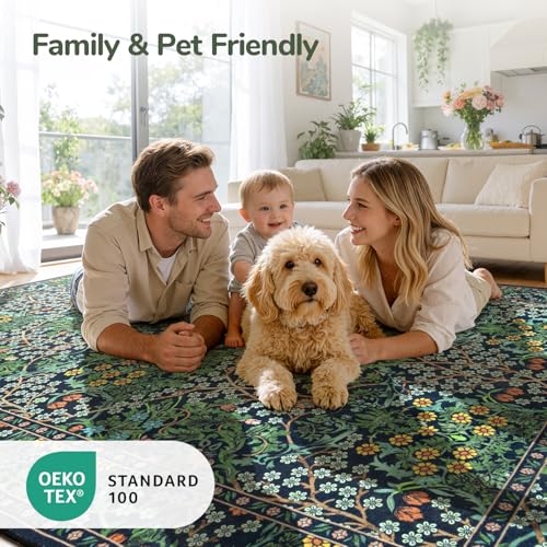 31% Off Lessymo Floral Vintage Washable Rug 8x10 - Code 4M624SN5