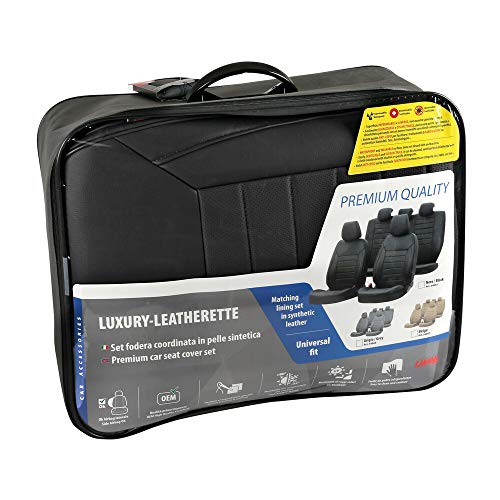 Lampa 54665 Luxury-Leatherette, Set Fodere Coordinate In Pelle Sintetica - Nero - 3