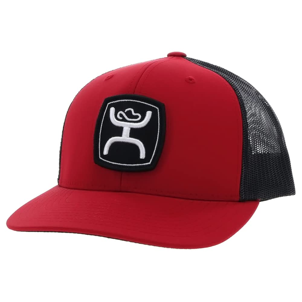 HOOEYZenith Adjustable Snapback Trucker Mesh Back Hat with Logo (Red/Black)