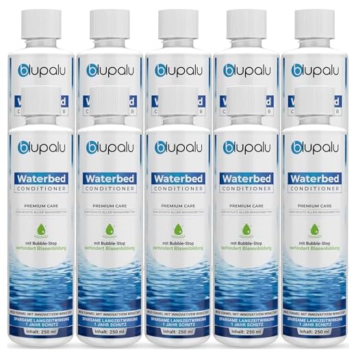 blupalu Wasserbett Conditioner Premium Care – 10x 250ml – Wasserbetten Konditionierer gegen Gerüche & Algen, Pflege für alle Wassermatratzen & Systeme aller bekannten Hersteller