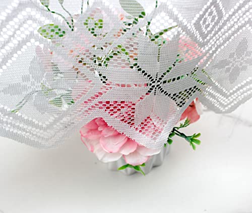 Sfj-Ca Lace Farmhouse Window Valance White Sheer Kitchen Curtain 18 Inches Macrame Window Treatment Panel For Living Room Cafe Bedroom… #TOP1