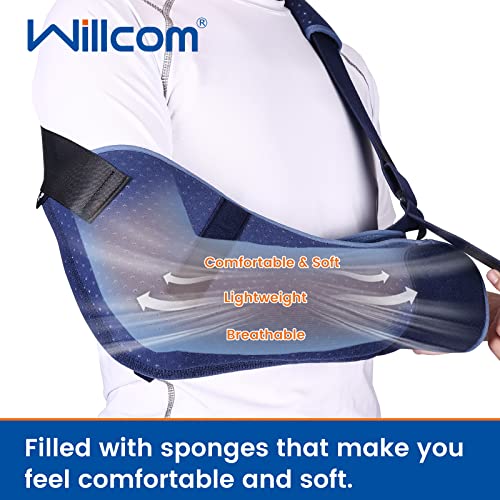 Willcom Arm Sling Shoulder Injury Immobilizer, Men And Women Brace For Rotator Cuff Torn, Adjustable Comfortable Medical Sling For Wrist Elbow Surgery, Fracture, Broken, Dislocated, Strain, Left Right Arm Support Stabilizes(M) #TOP6