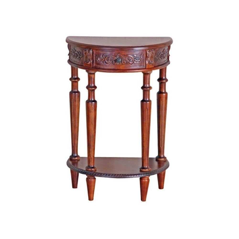 Pemberly Row Half Moon Wall Table in Dual Walnut Stain - Review, Price and Buying Guide