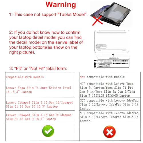 Funda protectora para Lenovo Yoga Slim 7i Aura Edition 15 pulgadas miniatura 2