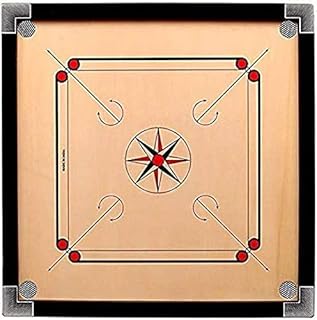 Elex Classic Carrom 32" x 32" Set with Board, Coins and Striker - Carrom Board with 6mm thick 29" x 29" playing area with stunning rebound hard borders