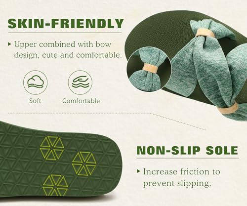 Image of KuaiLu Womens Dressy Bow Sandals Arch Support Yoga Foam Cushion Comfortable Walking Slides Open Toe Summer Beach Indoor Outdoor Slippers