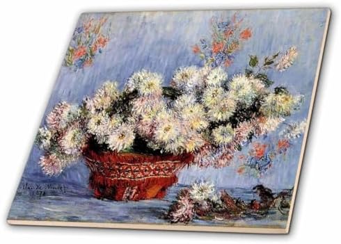3dRose Print of Monet Painting Chrysanthemums - Ceramic Tile, 6-Inch (ct_203743_2) image 5