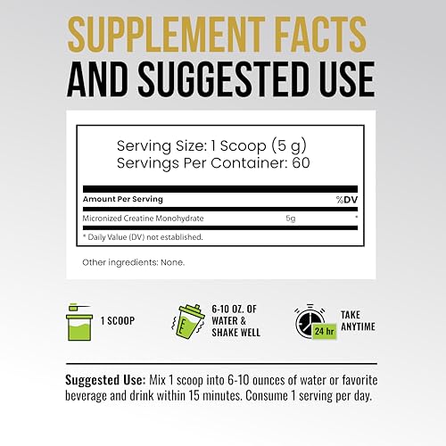 Image of VELOMIX Micronized Creatine Monohydrate Powder - 100% Pure Creatine Powder Unflavored and Easy to Mix | Supports Muscle Growth, Recovery, and Strength | 5000mg Per Serv (5g) - 60 Servings