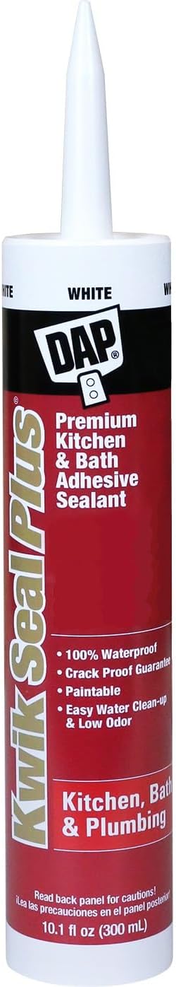 Sellador Adhesivo DAP Kwik Seal Plus para Cocina y Baño Blanco 10.1 oz miniatura 1