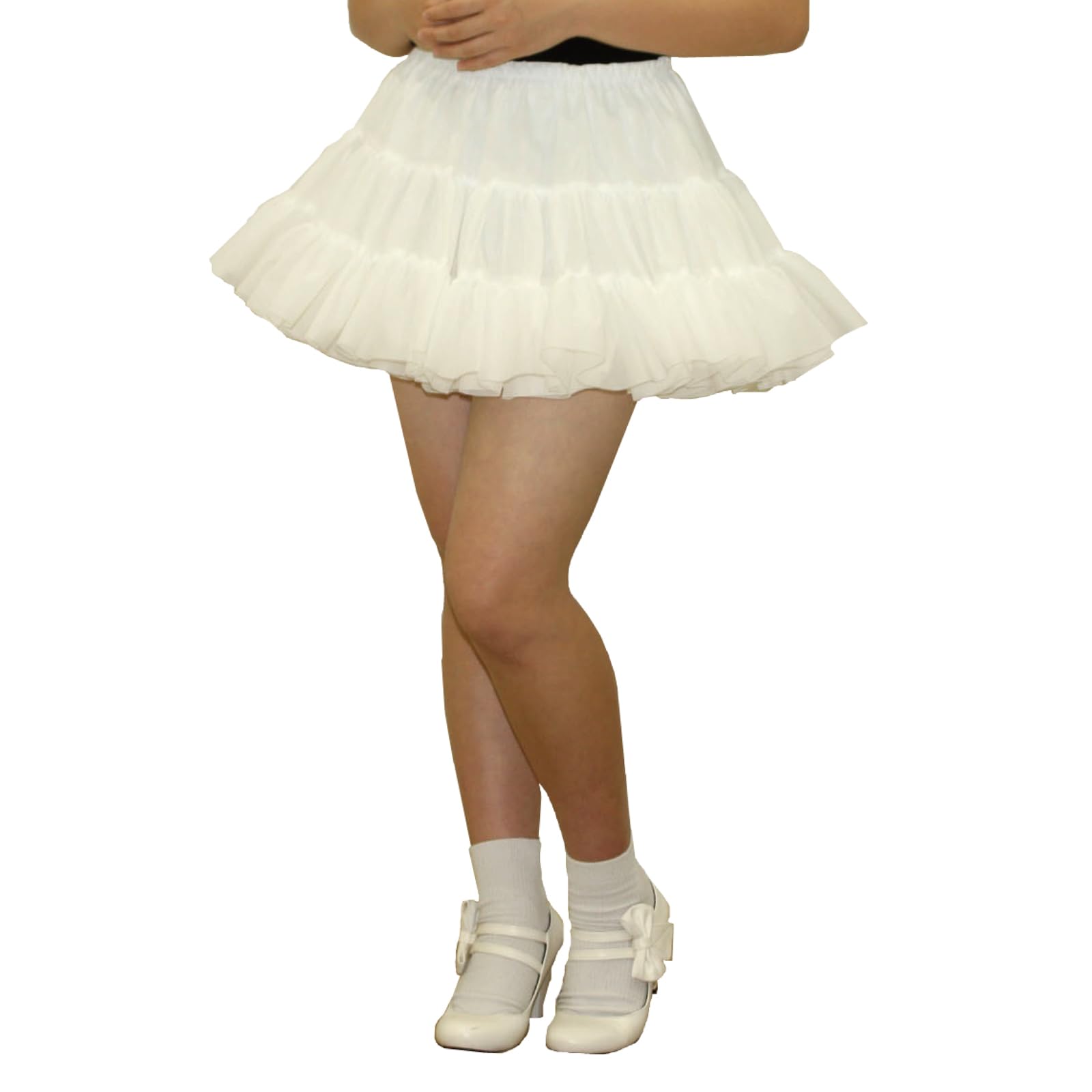 Amazon.co.jp: [アトリエ・フク] フリルいっぱいパニエ 30cm丈 (オフ