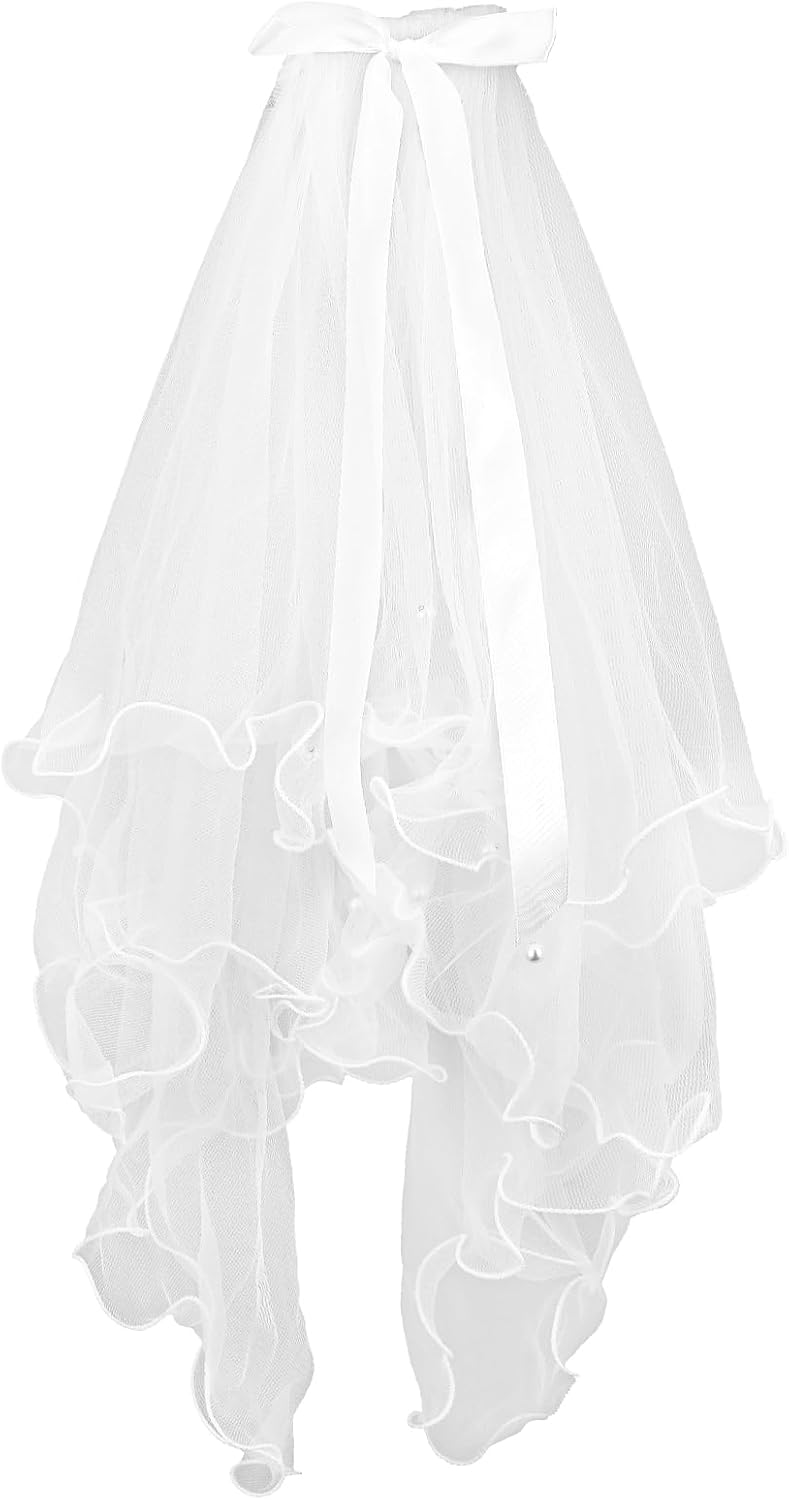 Velo de novia para perros grandes, blanco, con clip, hecho a mano