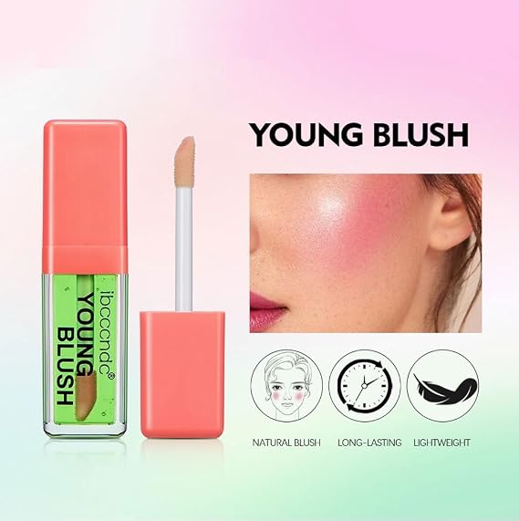 Color Changing Liquid Blush, Moisturizing Ph Changing Blush Liquid for Cheeks, Dewy Finish Face Blush for Natural Looks, Weightless & Long Lasting Blush Makeup (Green)