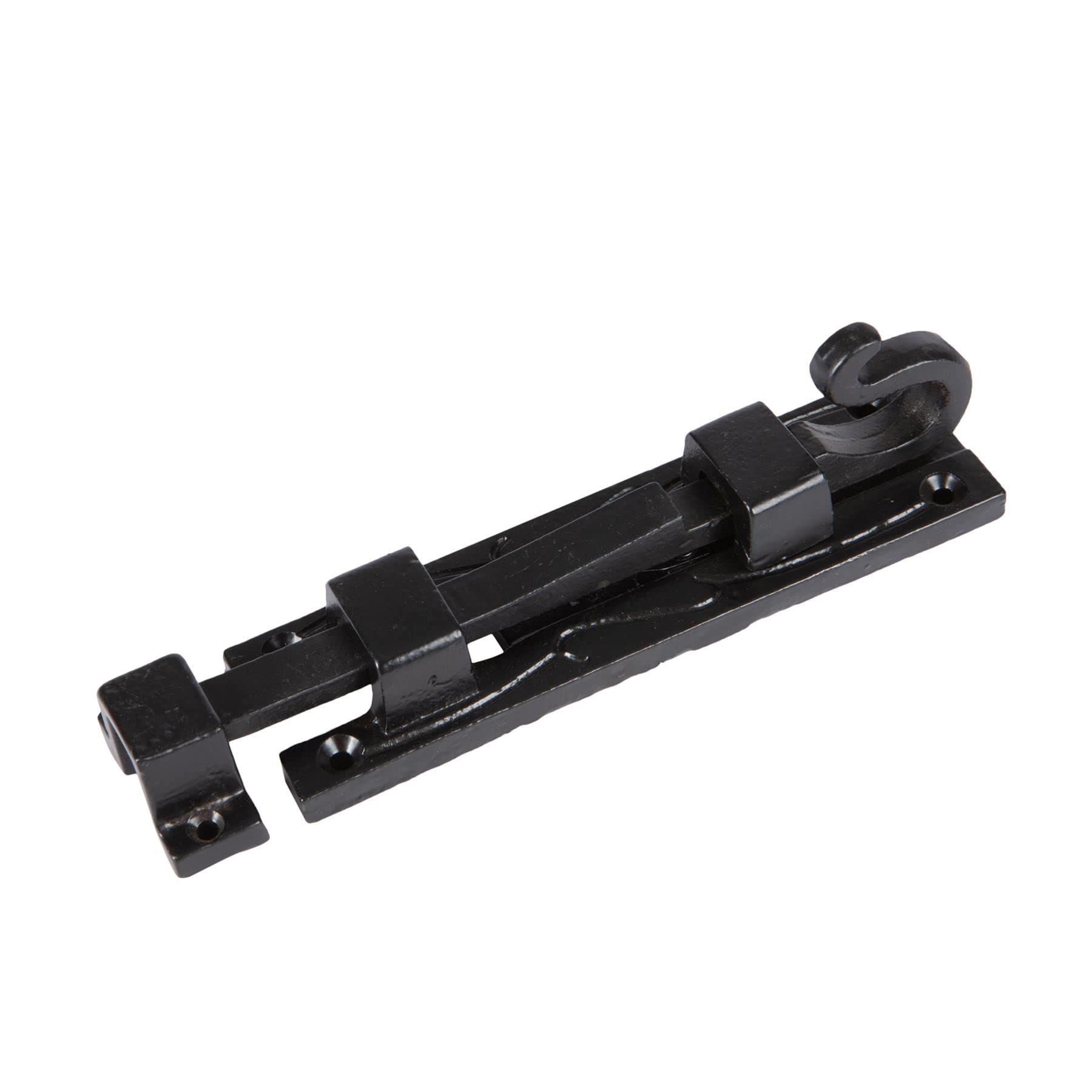 Hammer & Tongs Black 140Mm Straight Shepherd's Crook Surface Bolt
