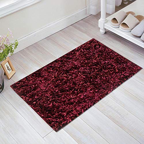 Image of CASA-NEST Premium Polyester Shaggy Anti Skid Washable Super Soft Bath Mat, Doormat, Size-16x24 inch (L X W) Maroon, Standard Size