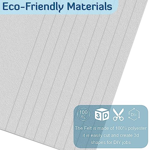 Image of Lakeer A4 Felt Sheets 29.7cm X 21cm Set 10 White Colour 1mm Thickness for Kids School DIY Crafts Patchwork Embroidery Project.