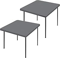 Vista 41 de Paquete de 2 manteles rectangulares de elastano de 4 pies, elásticos y ajustables para pícnic, cubierta de mesa de patio elástica y lavable