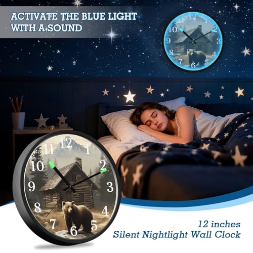 Reloj de pared luminoso silencioso de 12 in acrílico miniatura 7