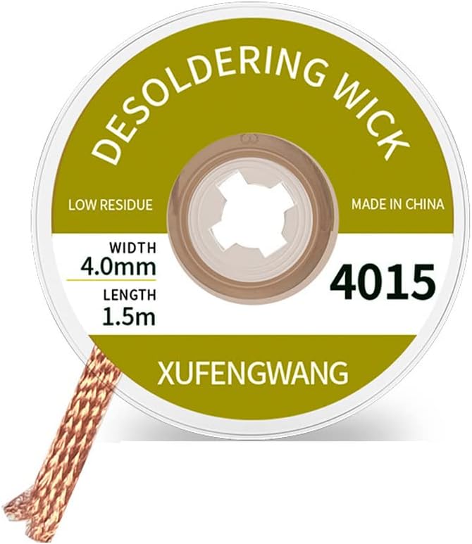 Treedix Solder Wick Braid 5ft Length 4mm Width Desoldering Wick Braid Remover Tool Solder Sucker 1 piece Soldering Wick Wire Roll and Disassemble Electrical Components