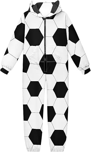 GIFTPUZZ Enterizo con capucha y pantalones largos de manga larga para niños, con bolsillos frontales, disfraces de vacaciones, para jugar, cosplay