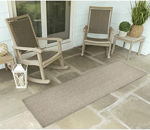 Liora Manne Calais Indoor/Outdoor Power Loomed Durable Area Rug - Traditional Texture Casual Colorful (Solid Grey) (2' x 7'6")