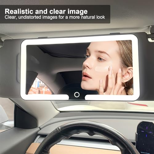Image of LED Vanity Mirror With 3 Light Modes Dimmable Touch Control Makeup Mirror USB Charging Portable Travel Car Interior Accessory