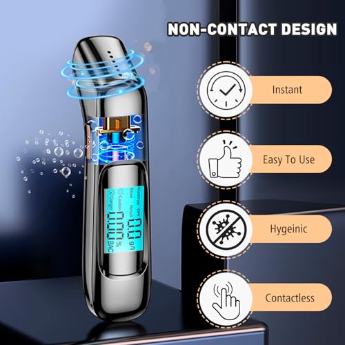 Image of TecoKart Alcohol Testing Machine, Portable Breathalyzer Machine with LCD Digital Screen, Non-Contact Design, USB Rechargeable Drink and Drive Checking Machine
