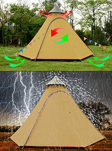 12'x10'x8'Dome Camping Tent 5-6 Person 4 Season Double Layers Waterproof Anti-UV Windproof Tents Family Outdoor Camping Tent - Image 4