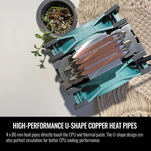 Image of Thermaltake TOUGHAIR 510 180W TDP Cooler Turquoise Edition, Intel /AMD Socket (LGA 1700 /1200), Dual 120mm 2000RPM High Static Pressure PWM Fan with High Performance Copper Heat Pipes CL-P075-AL12TQ-A