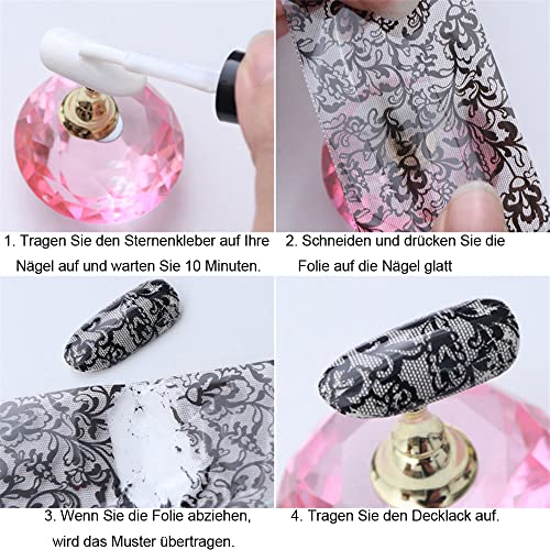 Dornail 10 Rolls Fire Flame Nail Transfer Stickers Fluorescent Nail Art Sticker Nail Decals For Nail Foil Decoration Accessories #TOP4