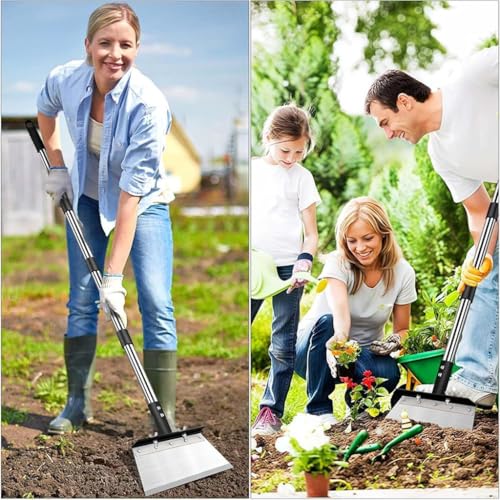 Image of HASTHIP 165cm Weed Puller Tool, 9in Wide Flat Head Shovel, 4 Assembly Poles