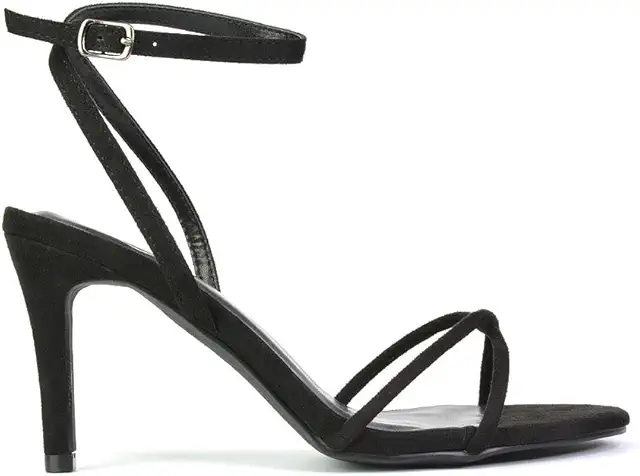 Black Strap Heels: Ladies Ankle Strap Stiletto Open Toe Sandals Size 3-8