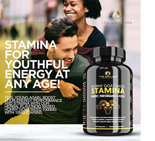 Horny Goat Weed Extract For Men & Women With Maca Root, Tribulus, L-Arginine, Ginseng, Saw Palmetto. 1000Mg Epimedium Icariins. Circulation, Stamina, Energy Pills, Performance Herbal Supplement (1) #TOP4