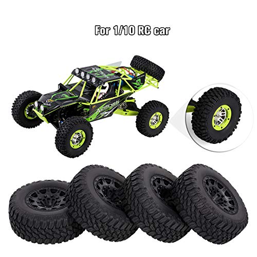 OWSOO 4pcs 105mm RC Wheel 1/10 RC Car Truck Caminhão de percurso curto Pneus de caminhão off-road co