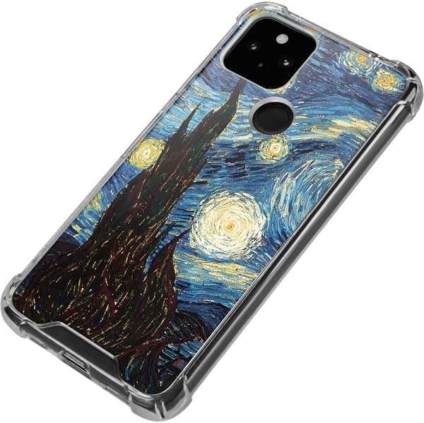 Skinit Clear Phone Case Compatible with Google Pixel 5a 5G - Officially Licensed Van Gogh - The Starry Night by Van Gogh Design