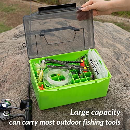 Thkfish Fishing Tackle Box Lure Box Bait Storage Organizer Spinner Bait Tackle Box For Crankbait,Swinbait,Spoon,Jig, 52 Compartments Orange #TOP5