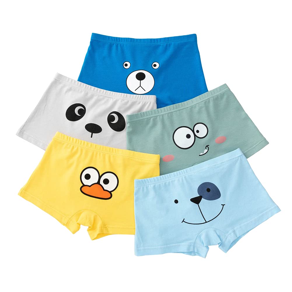 FORUSKY Biancheria Intima per Bambini, Boxer Morbidi e Traspiranti, per Bambini e Ragazzi, Confezione da 5