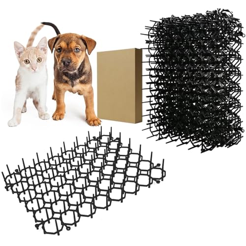 Pack of 12 Cat Repellent Mat, Thorn Grid Against Cats, Animal Barrier with Spikes, Thorn Grid, Animal Barrier, Cat Spikes, Pigeon Repellent, Balcony, Bird Protection, Thorn Grid, Cat Repellent
