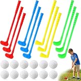 Teyva Daily 24 Pcs Plastic Mini Golf Clubs For Toddlers, Kids Golf Birthday Party Favors, Kids Clubs And Balls Toy Set, Toddlers Outdoor Indoor Lawn Sports For Boys Girls Party Supplies(Elegant)