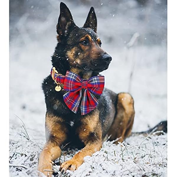 MJWDP Collare di cane di cotone di natale delle zampe di stile unico con il collare del cucciolo del puppy del plaid rosso e blu del marinaio for il piccolo cane medio di grandi dimensioni