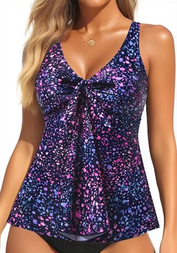 Image of Yonique Women's Flowy Tankini Top - Modest Swim Top with Loose Fit, No Bottom