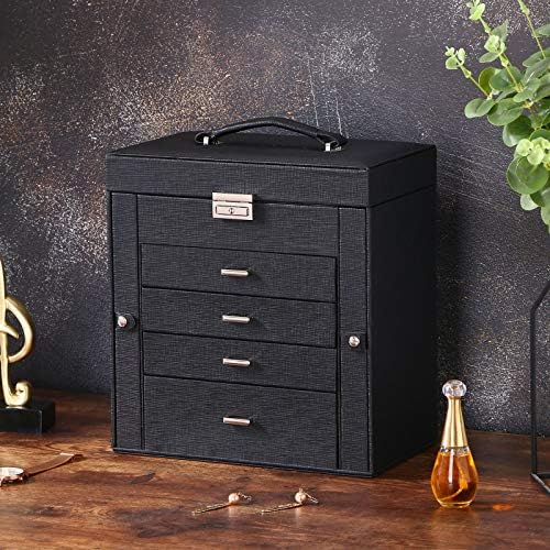 ANWBROAD Jewelry Box with Removable Drawers for Women Large Jewelry Organizer in Different Ways for All Your Jewelry Sturdy Jewelry Case JJB003