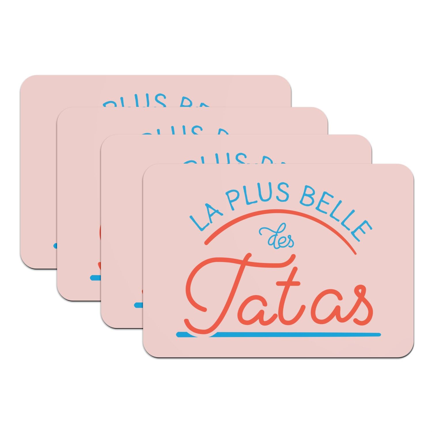 Sets de table antidérapants en caoutchouc rose grand format pour protection de table