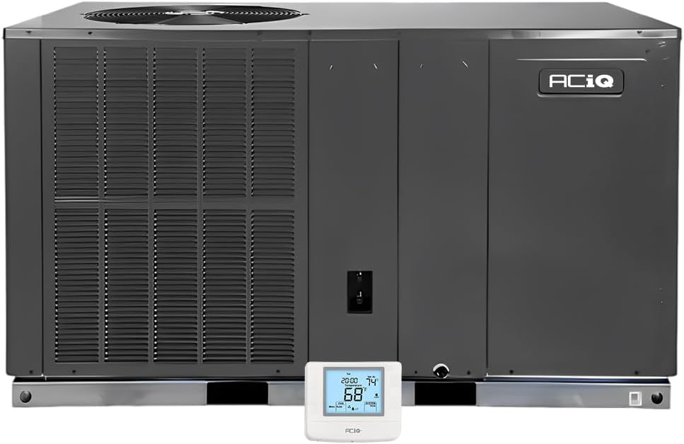 ACiQ 5 Ton 13.4 SEER2 Packaged Heat Pump Unit with 10kW Back-up Heat Kit & Thermostat - R32 Horizontal | 60000 BTU AC/Heating System